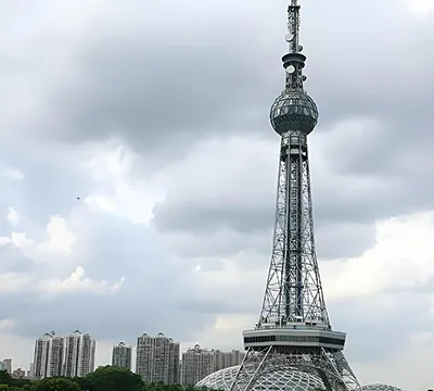 Broadcast TV Tower in a Public Park